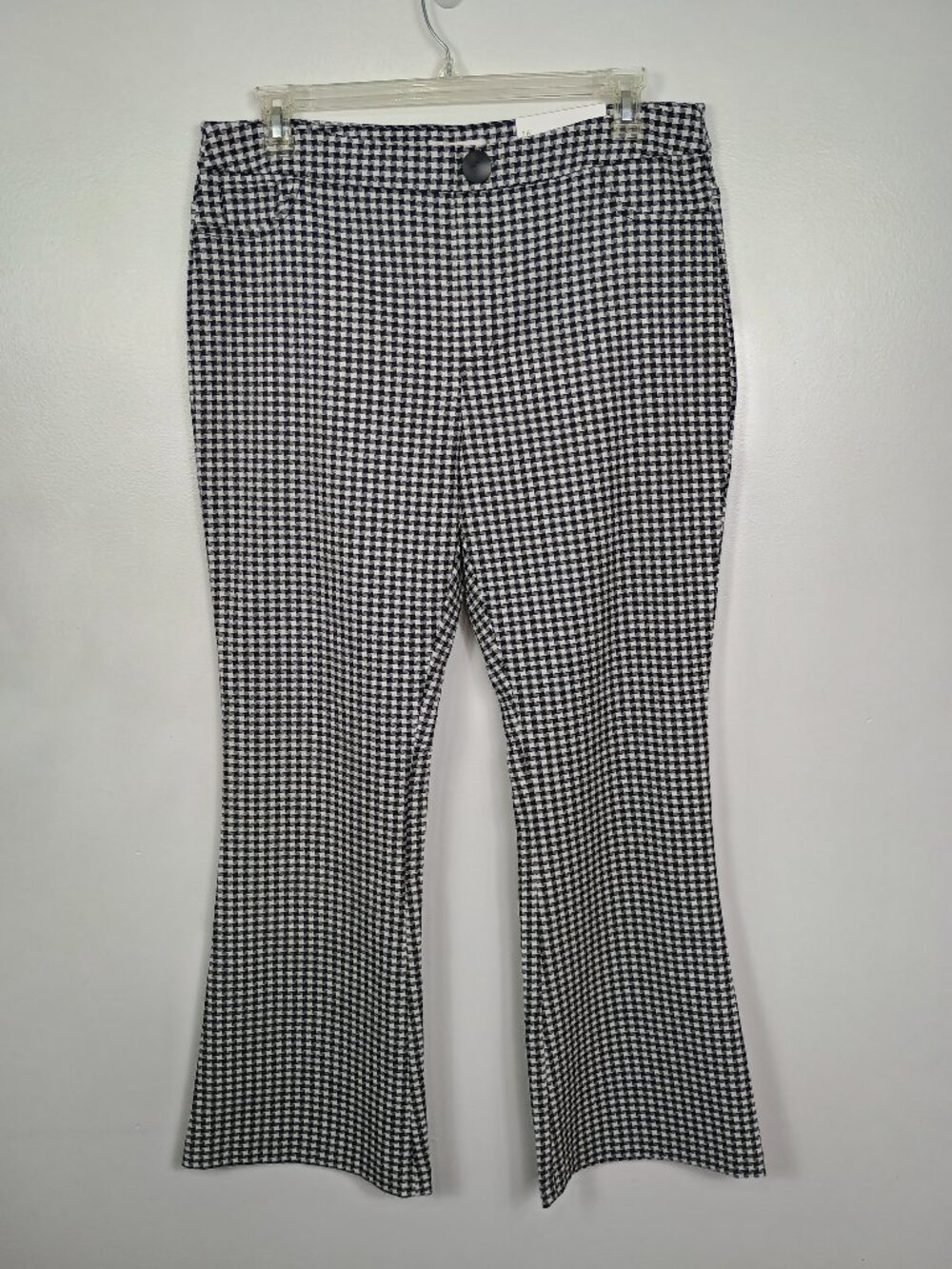 Cest Black White Houndstooth Pull-On Flare Pants Mod Retro Pants NEW NWT Size 16